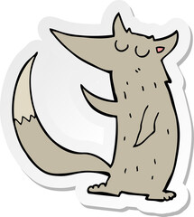 sticker of a cartoon wolf