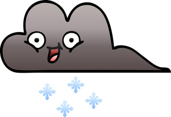 gradient shaded cartoon of a storm snow cloud