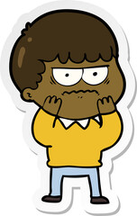 sticker of a cartoon annoyed man