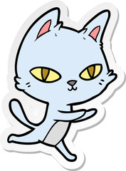 sticker of a cartoon cat staring