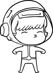 cartoon curious astronaut