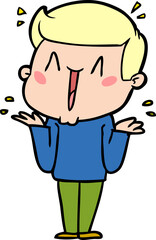 cartoon excited man