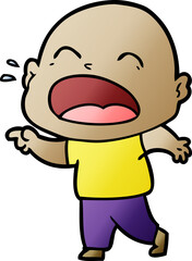 cartoon shouting bald man