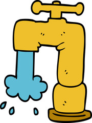 cartoon doodle pouring faucet