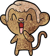 Obraz premium cartoon laughing monkey