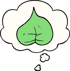 cartoon leaf with thought bubble