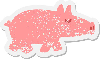 long snout pig grunge sticker