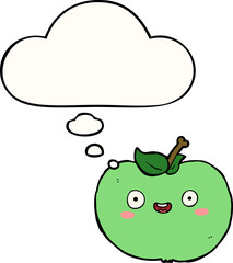 cartoon apple with thought bubble