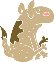 cartoon doodle dog sitting