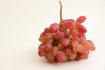 bunch of red grapes isolated on white