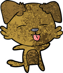 cartoon dog sticking out tongue