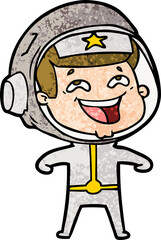 cartoon laughing astronaut