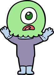 cartoon cyclops alien spaceman