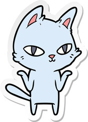 sticker of a cartoon cat staring