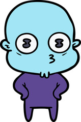 cartoon weird bald spaceman