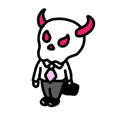 devil businessman isolated , graphic design for presentation, marketing, art, illustration, t-shirt design, cartoon, comic, advertising, online media