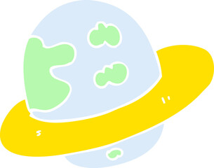 flat color illustration of planet