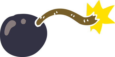 round cartoon doodle bomb