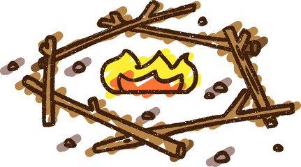 Camp Fire Chalk Drawing