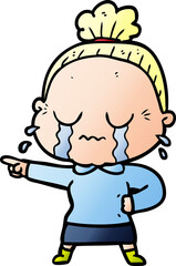 cartoon crying old lady