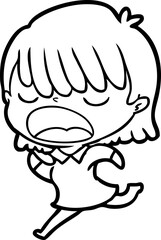 cartoon woman talking loudly