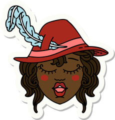 sticker of a human bard character