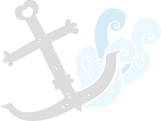 flat color illustration of anchor