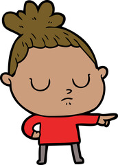 cartoon calm woman