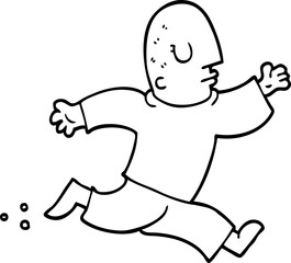 line drawing cartoon man running