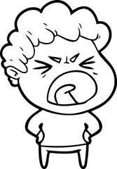 cartoon furious man