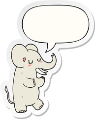 cartoon elephant with speech bubble sticker