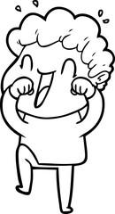 cartoon happy man