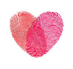 romantic red fingerprint love heart