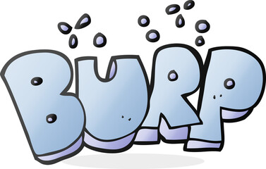 freehand drawn cartoon burp text