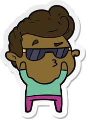 sticker of a cartoon cool guy