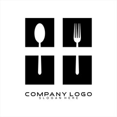 Window icon design logo vector with spoon and fork elements.