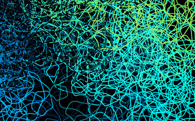 Dark Blue, Green vector template with chaotic shapes.