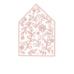 illustration of floral house