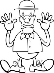 cartoon clown or mime comic character coloring page