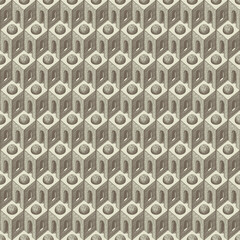Fototapeta premium Seamless pattern with pencil drawings of architectural elements. Abstract vector texture, suitable for wallpaper, wrapping paper, flooring, fabric. Hand-drawn geometric background