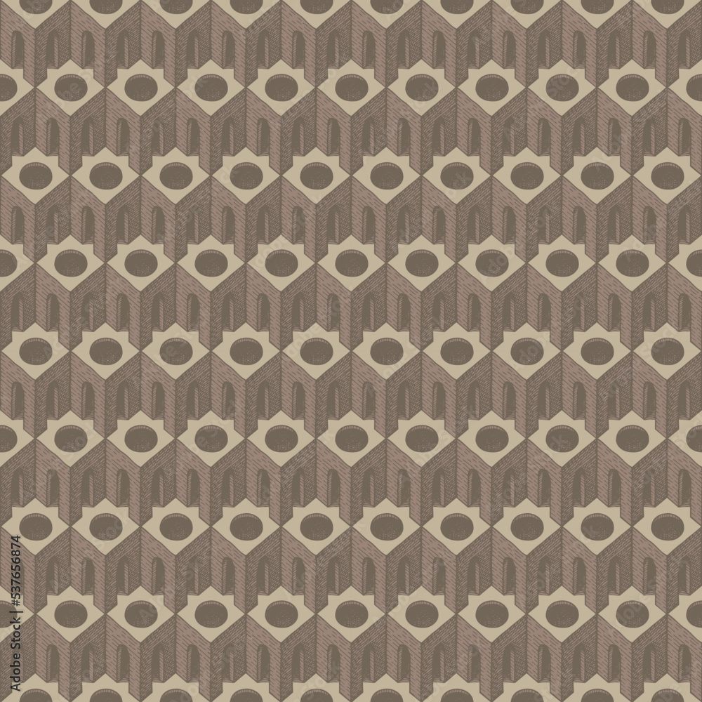 Aufkleber seamless pattern with pencil drawings of architectural elements. abstract vector texture, suitable f