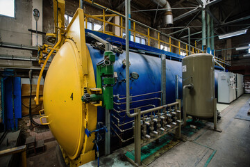Industrial autoclave for construction material blocks production at factory