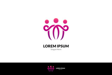 People community or teamwork logo vector
