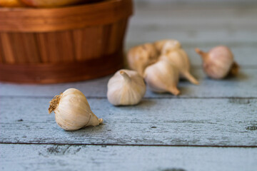 Garlic for food cooking in the kitchen