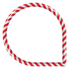 Fototapeta premium Circle shaped candy frame with copy paste text space for merry christmas card with transparent background