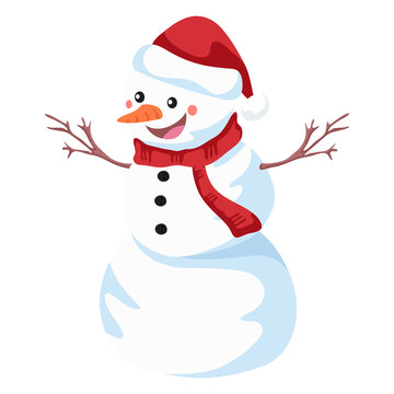 cute santa claus snowman for merry christmas card with transparent background