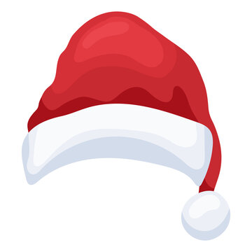 Merry christmas santa claus cartoon red christmas hat with transparent background