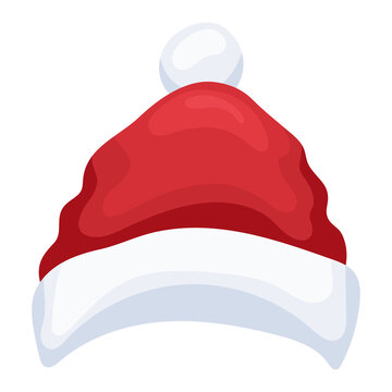merry christmas santa claus cartoon red hat with transparent background