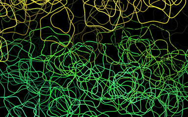 Dark Green, Yellow vector template with chaotic shapes.