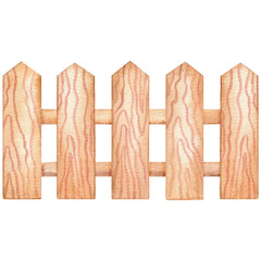 Decorative fence painted in watercolor. Scrapbooking.